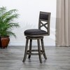 24" Counter Height Swivel Stool Modern Dining Chairs Bar Chairs X-Backrest Chair Armless Stool - 3 of 4
