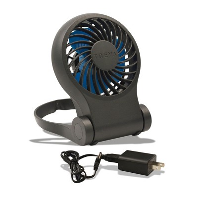 TREVA 3.5" Battery/USB Fan with AC Adapter - Gray