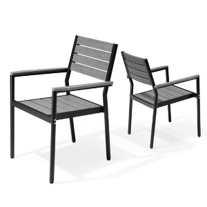 Pellebant Outdoor Dining Chairs Modern Aluminum Stackable Chairs for Patio - 1 of 4