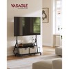 VASAGLE TV Stand with Wheels, for LCD LED OLED Flat Curved TVs up to 75 Inches and 88 lb, Rolling TV Cart, with Storage Shelf Ink Black - image 2 of 4