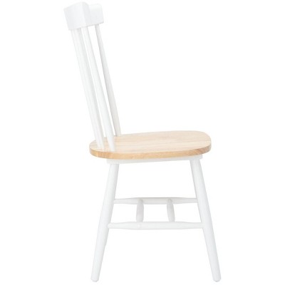 Windsor White/Natural Malaysian Oak Spindle Side Chair, Set of 2
