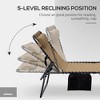 Gulches Beige 2-Piece Folding Chaise Lounge - Outdoor Tanning Chair with 5-Level Recline, Reading Face Hole, Side Pocket & Headrest - 4 of 4