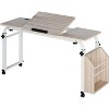 Overbed Table with Wheels, 47.24" Laptop Desk Cart, Adjustable Height & Length, 5-Setting Tilt Board, Cross-Bed Eating Desk for Hospital & Home Use - 2 of 4