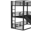 KTMBDW Metal Triple Bunk Bed, Heavy Duty Bunkbeds, Full-Length Guardrail and Slide, No Box Spring Needed, Black - 4 of 4