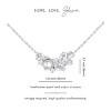 HOPE LOVE SHINE Pearl and Diamond Cluster Necklace – Bridal Leaf Crystal Pendant Wedding Jewelry - 4 of 4