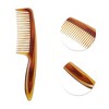 Unique Bargains Durable Two-Color Handle Flat Comb For Curly Hair Amber 1 Pc - 3 of 4