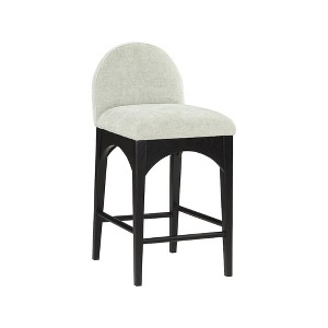 Meridian Furniture,Waldorf Mint Chenille Fabric Stool - 1 of 4