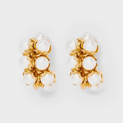 Acrylic Linear Earrings - A New Day™ Pearl/Gold