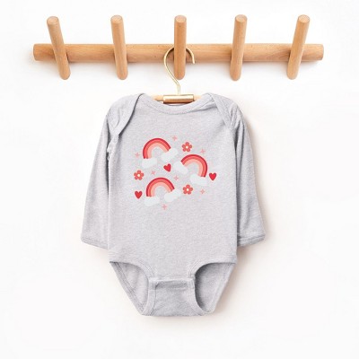 The Juniper Shop Valentine Rainbow Baby Long Sleeve Bodysuit