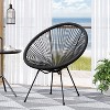 GDFStudio Anson Outdoor Woven Rattan Accent Chair with Steel Frame - 2 of 4