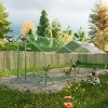 120'' Metal Chicken Coop Walk in Poultry Run Cage,Outdoor Hen Duck Rabbit Pen with UV Waterproof Tarp - LAOTIES - 2 of 4