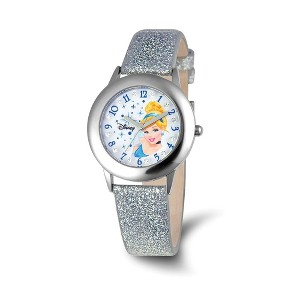 Black Bow Jewelry Disney Girls Princess Cinderella Glitz Silver Band Tween Watch - 1 of 3