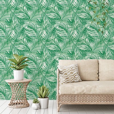 Tropical Peel &#38; Stick Wallpaper Green - Opalhouse&#8482;_3