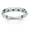 Pompeii3 1/5Ct Diamond & Emerald Rhythm Anniversary Band 14k Gold or Platinum Lab Created - 3 of 4