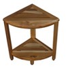 EcoDecors® SnazzyCorner® 18" Teak Wood Corner Shower Bench with Shelf in EarthyTeak Finish - Target Plus Natural 17"L x 12"D x 18"H - 3 of 4