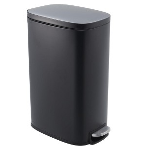 EcoSummer Slim Kitchen Trash Can 13 Gal, Skinny Stainless Steel Garbage Bin with Soft-Close Lid & Inner Bucket, Black. - 1 of 4