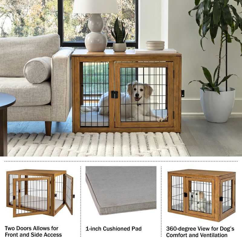 Pet Adobe Furniture-Style Dog Crate, Natural, 3 of 12
