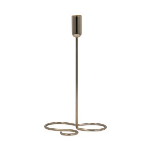 Modern Metal Taper Candle Holder - Minimalist Design - Decorative Candlestick Stand for Home, Office, Bedroom, Living Room - 11" Gold - 1 of 4