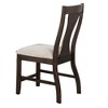 Royal Hampton Side Dining Chair Set of 2, Espresso Brown Wood Slatted Back, White Fabric - 3 of 4