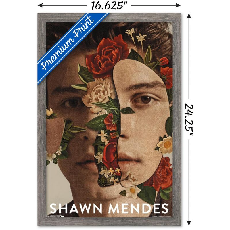 Trends International Shawn Mendes - Floral Framed Wall Poster Prints, 3 of 7
