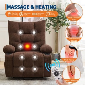 Power Lift Recliner Chair for Elderly - Electric Massage & Heat Recliner with 45° Assist Stand, Living Room Sofa, Swivel Rocker with Cup Holders - 1 of 4