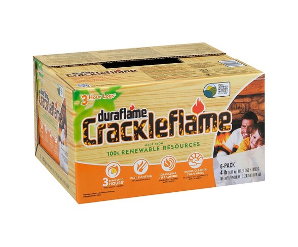 DURAFLAME 6pk 4lb Crackleflame Firelogs