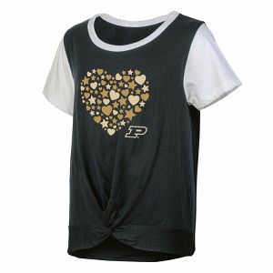 NCAA Purdue Boilermakers Girls' White Tie T-Shirt - 1 of 3