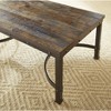Vynxaria Ambrose Collection Rustic Coffee/Cocktail Table Butcher Block Wood Surface, Dark Iron Legs, Demilune Stretchers, Distressed Finish - 4 of 4