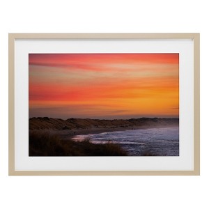 Stupell Industries Orange Sunset over Shoreline Framed Print Under Glass - 1 of 4