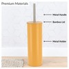 Evideco French Home Goods Metal Toilet Brush and Holder Set With Bamboo Lid - 3 of 4