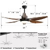 54 Inch Ceiling Fans with Light Remote Control Reversible DC Motor & Dimmable LED Light 6 Blades Bedroom ABS Ceiling Fans - 4 of 4