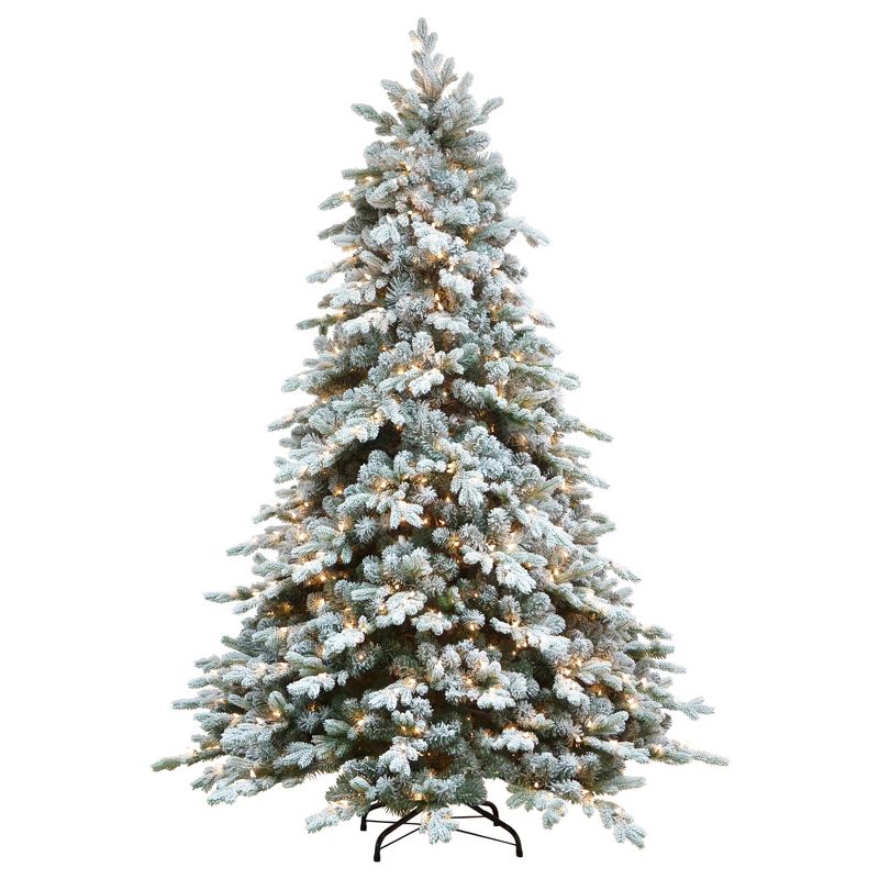 Northlight Real Touch™️ Medium Saratoga Spruce Flocked Artificial Christmas Tree - 6.5' - Clear Lights, 2 of 10