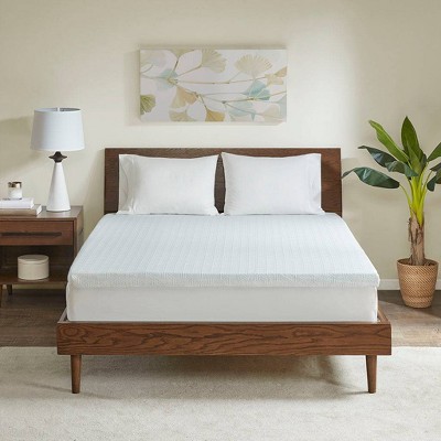 Twin White Gel Memory Foam Mattress Topper with Zipper Closure