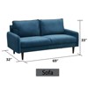 Velvet Sofa Mid-Century Modern Couch with Wooden Legs for Living Room - 2 of 4