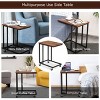 Tangkula C-Shaped Beside Sofa Laptop Table Multiple Snack Table - 4 of 4