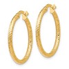 Black Bow Jewelry 2mm Crisscross Round Hoop Earrings in 10k Yellow Gold, 22mm (7/8 Inch) - 2 of 4