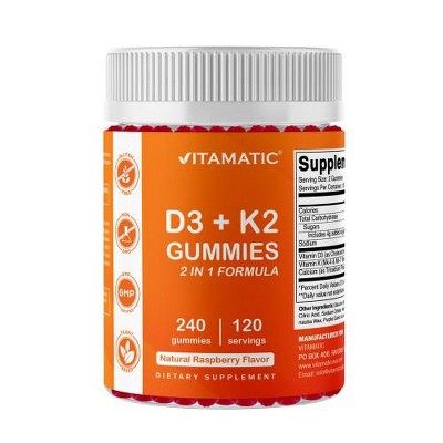 Vitamin D3 K2 with Calcium Gummies - 240 Count