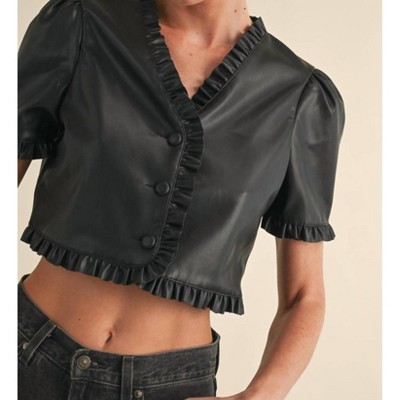 Women's Rosemont Cropped Ruffle Top - MABLE