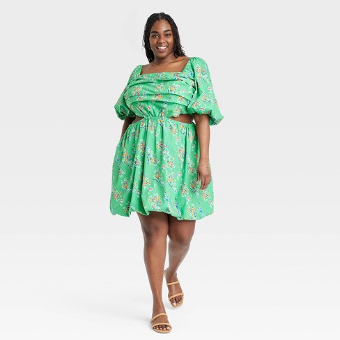 target green dress