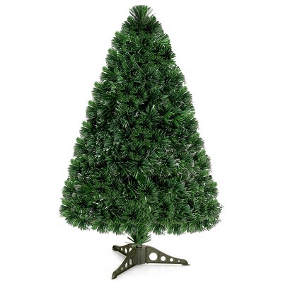 Costway Pre-Lit Fiber Optic Artificial PVC Christmas Tree Tabletop 3Ft