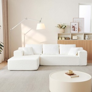 TiramisuBest 104 Inch Cloud Sectional Couch Chenille L Shape Chaise Deep Seat Modular Sofa Vacuum Compressed 5 Pillow Wrinkle Free - 1 of 4