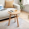 Modern Solid Wood End Table,Accent Table with Round Tabletop And Tapered Legs,Small Side Table For Living Room Bedroom-Cuddlewood - 2 of 4