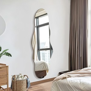 SpassWay 59"H/64"H/71"H Asymmetrical Accent Wall Mirror Novelty Full Length Mirror for Living Room Bedroom Entryway - 1 of 4