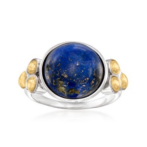 Ross-Simons Lapis Ring in Sterling Silver and 14kt Yellow Gold - 1 of 4