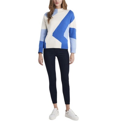 Vince Camuto Womens Intarsia Pullover Sweater