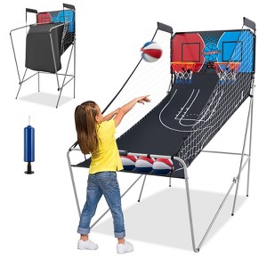 Gymax Two-Player Basketball Arcade Game with 8 Play Modes and Digital Scoreboard Red - 1 of 4