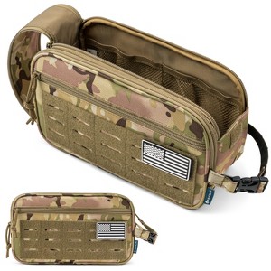 Pavilia Tactical Toiletry Bag for Men, Hygiene Travel Bag, Military Dopp Kit, Water Resistant Molle Pouch, Shaving Grooming Organizer Case - 1 of 4