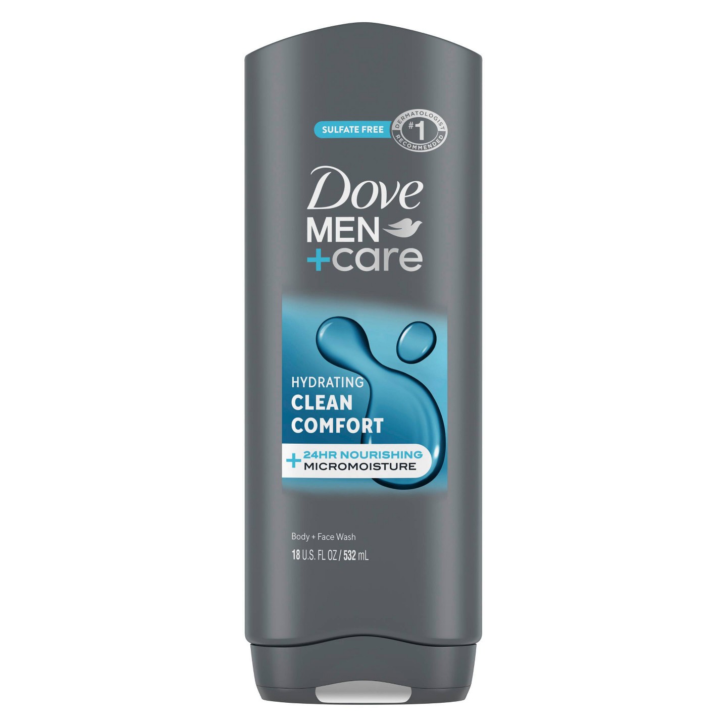 Средство для умывания тела и лица Dove Men+Care Clean Comfort без сульфатов, 18 fl oz — фото 1