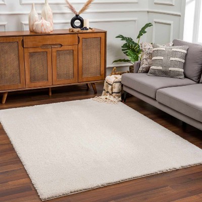 Hauteloom Heavenly Solid Beige Plush Rug