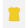 Deux par Deux Girl Organic Cotton Tee Yellow and Birds - 4 of 4